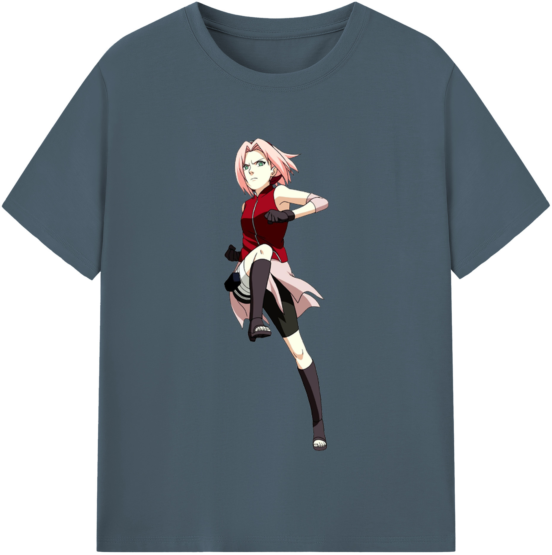 （画像用） NARUTO -ナルト- 春野サクラ Haruno Sakura 綿100％半袖Tシャツ（フロントプリント）